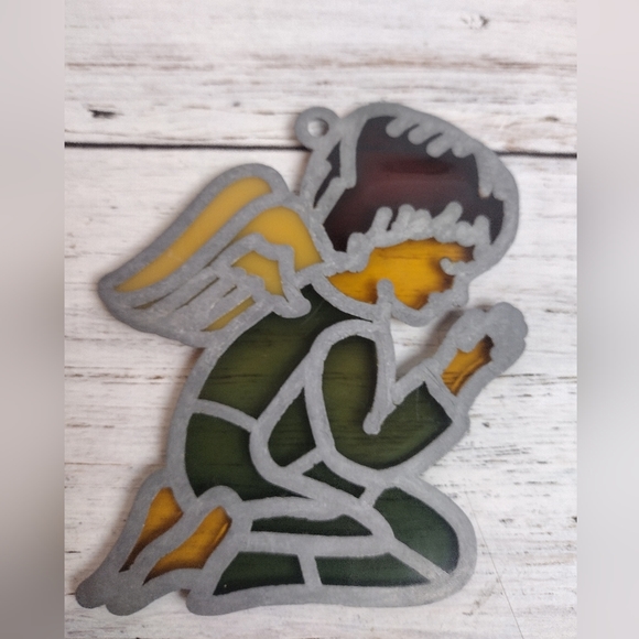 VINTAGE Stained Glass Sun‎ Catcher Angel - Picture 2 of 2